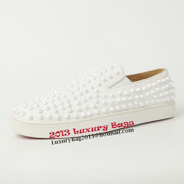 Christian Louboutin Casual Shoes Sheepskin Leather CL905 White Christian Louboutin Casual Shoes Sheepskin Leather CL905 White