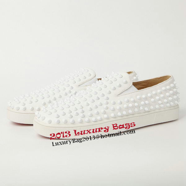 Christian Louboutin Casual Shoes Sheepskin Leather CL905 White Christian Louboutin Casual Shoes Sheepskin Leather CL905 White