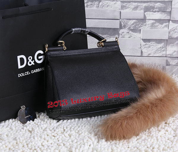 Dolce & Gabbana SICILY Calfskin Tote Bag BB4136 Black Dolce & Gabbana SICILY Calfskin Tote Bag BB4136 Black
