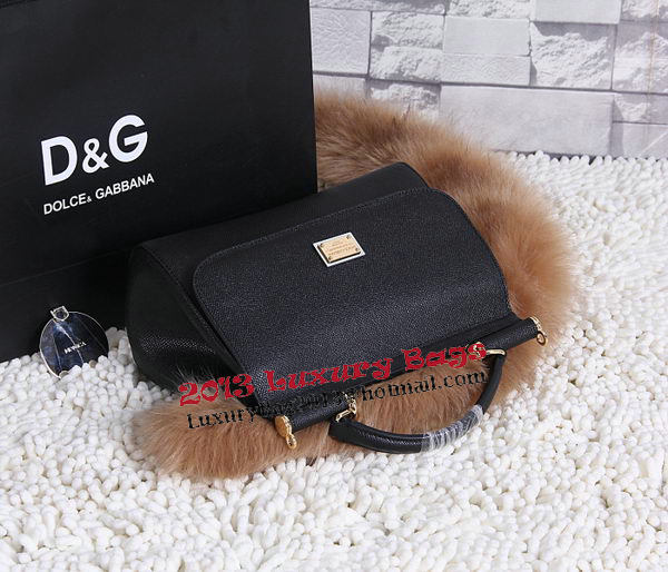 Dolce & Gabbana SICILY Calfskin Tote Bag BB4136 Black Dolce & Gabbana SICILY Calfskin Tote Bag BB4136 Black