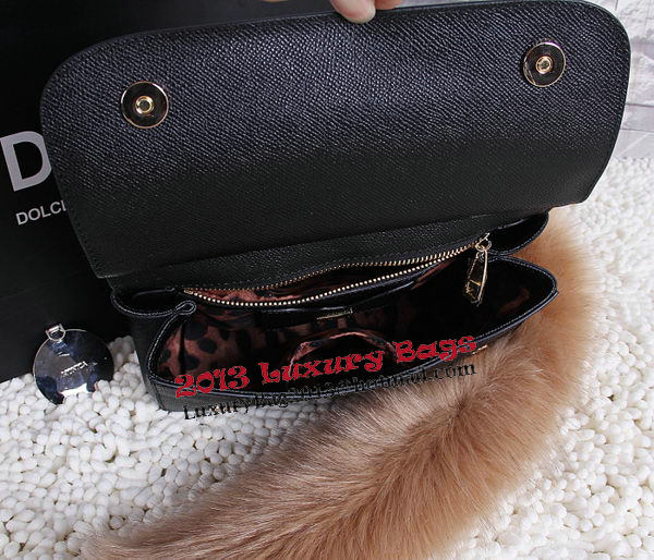 Dolce & Gabbana SICILY Calfskin Tote Bag BB4136 Black Dolce & Gabbana SICILY Calfskin Tote Bag BB4136 Black