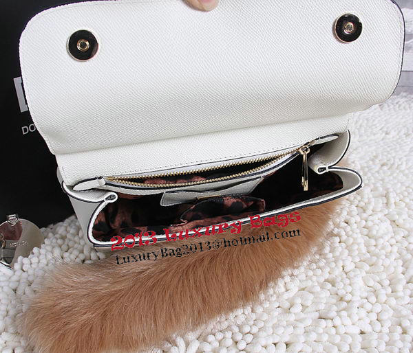 Dolce & Gabbana SICILY Calfskin Tote Bag BB4136 OffWhite
