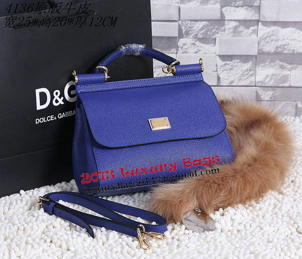 Dolce & Gabbana SICILY Calfskin Tote Bag BB4136 Royal Dolce & Gabbana SICILY Calfskin Tote Bag BB4136 Royal