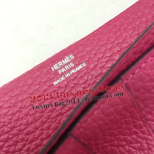 Hermes Bearn Japonaise Bi-Fold Wallet Litchi Leather A208 Rose Hermes Bearn Japonaise Bi-Fold Wallet Litchi Leather A208 Rose