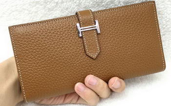 Hermes Bearn Japonaise Bi-Fold Wallet Litchi Leather A208 Wheat Hermes Bearn Japonaise Bi-Fold Wallet Litchi Leather A208 Wheat