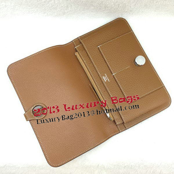 Hermes Dogon Combined Wallet Litchi Leather A508 Wheat Hermes Dogon Combined Wallet Litchi Leather A508 Wheat