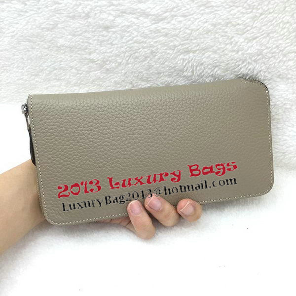 Hermes Evelyn Long Zip Wallet Litchi A808 Grey Hermes Evelyn Long Zip Wallet Litchi A808 Grey