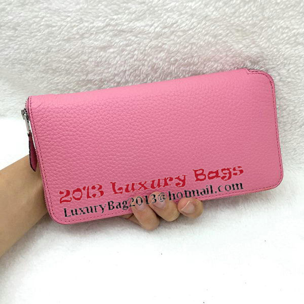 Hermes Evelyn Long Zip Wallet Litchi A808 Pink Hermes Evelyn Long Zip Wallet Litchi A808 Pink