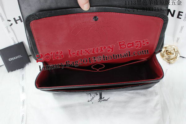 Chanel Classic Flap Bag Lambskin Chevron Quilting A01113 Black Chanel Classic Flap Bag Lambskin Chevron Quilting A01113 Black