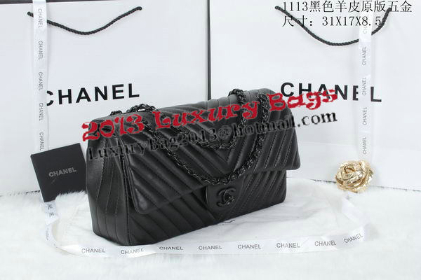 Chanel Classic Flap Bag Lambskin Chevron Quilting A01113 Black Chanel Classic Flap Bag Lambskin Chevron Quilting A01113 Black