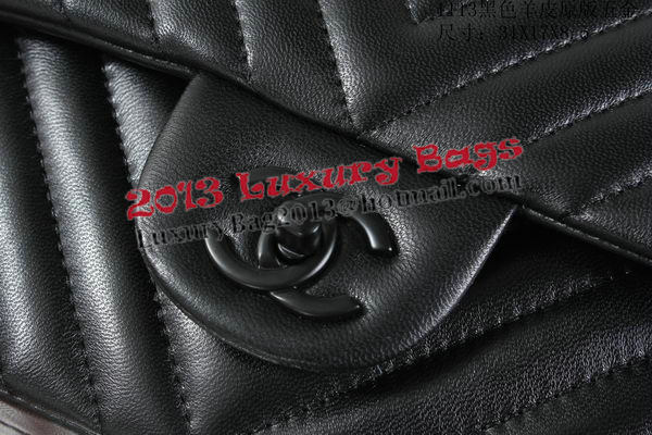 Chanel Classic Flap Bag Lambskin Chevron Quilting A01113 Black Chanel Classic Flap Bag Lambskin Chevron Quilting A01113 Black