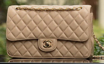 Chanel 2.55 Series Flap Bag Apricot Sheepskin Leather A1112 Gold Chanel 2.55 Series Flap Bag Apricot Sheepskin Leather A1112 Gold