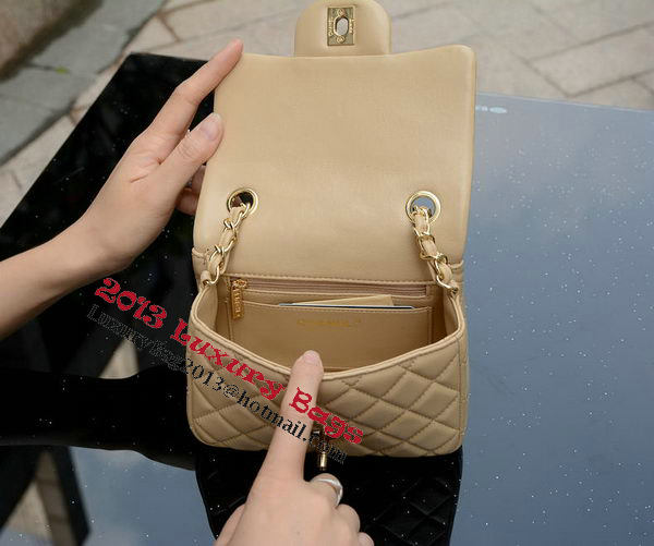 Chanel Classic MINI Flap Bag Apricot Sheepskin A37585 Gold Chanel Classic MINI Flap Bag Apricot Sheepskin A37585 Gold