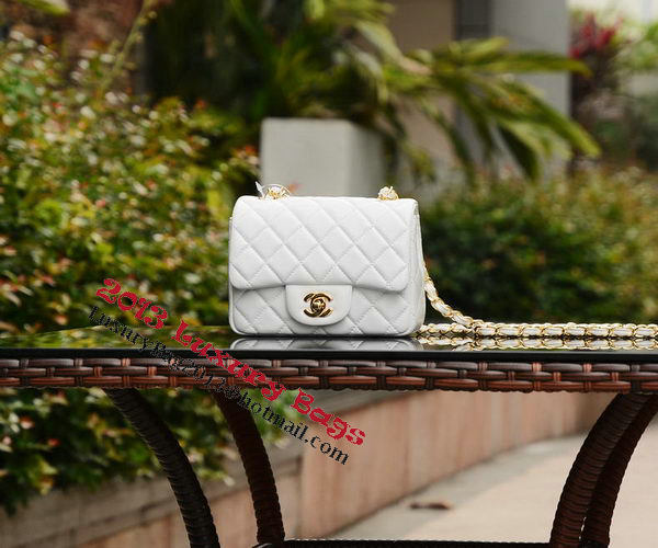 Chanel Classic MINI Flap Bag White Sheepskin A37585 Gold Chanel Classic MINI Flap Bag White Sheepskin A37585 Gold