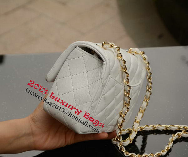 Chanel Classic MINI Flap Bag White Sheepskin A37585 Gold Chanel Classic MINI Flap Bag White Sheepskin A37585 Gold