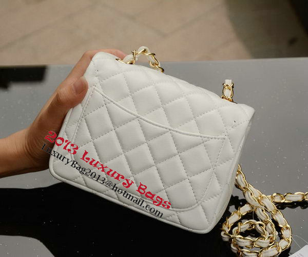 Chanel Classic MINI Flap Bag White Sheepskin A37585 Gold Chanel Classic MINI Flap Bag White Sheepskin A37585 Gold