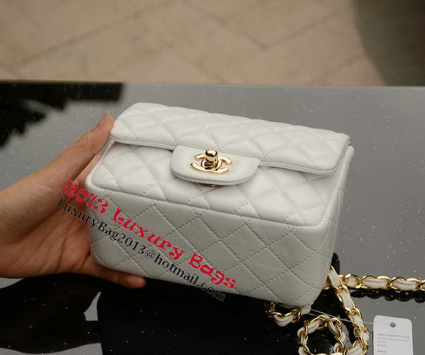 Chanel Classic MINI Flap Bag White Sheepskin A37585 Gold Chanel Classic MINI Flap Bag White Sheepskin A37585 Gold