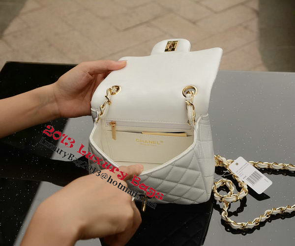 Chanel Classic MINI Flap Bag White Sheepskin A37585 Gold Chanel Classic MINI Flap Bag White Sheepskin A37585 Gold
