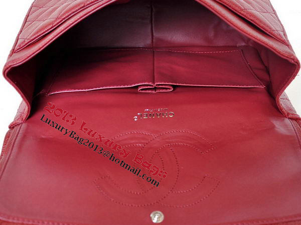 Chanel Jumbo Quilted Classic Flap Bag Burgundy Cannage Patterns A58600 Silver Chanel Jumbo Quilted Classic Flap Bag Burgundy Cannage Patterns A58600 Silver