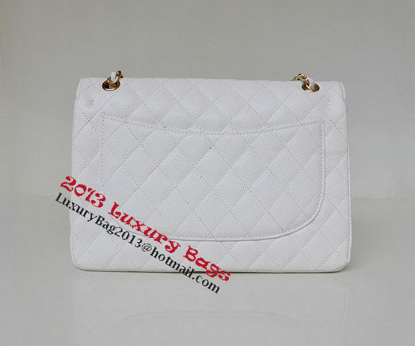 Chanel Jumbo Quilted Classic Flap Bag White Cannage Patterns A58600 Gold Chanel Jumbo Quilted Classic Flap Bag White Cannage Patterns A58600 Gold