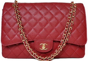 Chanel Maxi Quilted Classic Flap Bag Burgundy Cannage Patterns A58601 Gold Chanel Maxi Quilted Classic Flap Bag Burgundy Cannage Patterns A58601 Gold