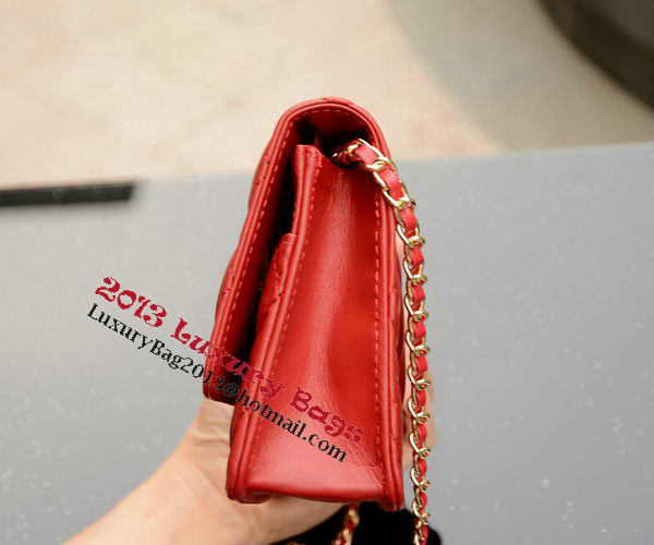Chanel mini Flap Bag Red Sheepskin Leather A33814 Gold Chanel mini Flap Bag Red Sheepskin Leather A33814 Gold