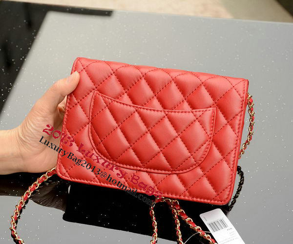 Chanel mini Flap Bag Red Sheepskin Leather A33814 Gold Chanel mini Flap Bag Red Sheepskin Leather A33814 Gold