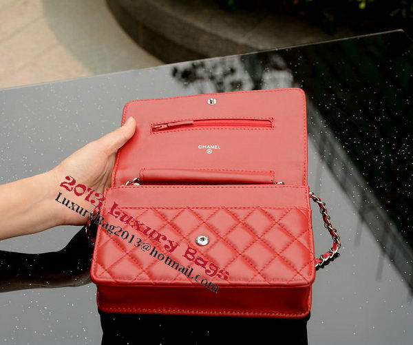 Chanel mini Flap Bag Red Sheepskin Leather A33814 Silver Chanel mini Flap Bag Red Sheepskin Leather A33814 Silver