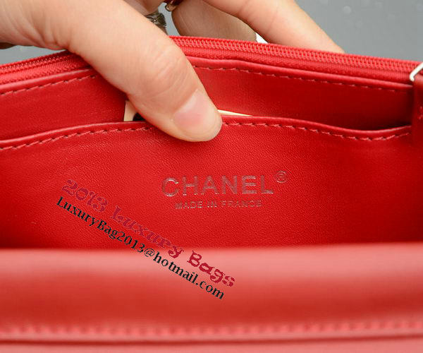Chanel mini Flap Bag Red Sheepskin Leather A33814 Silver Chanel mini Flap Bag Red Sheepskin Leather A33814 Silver
