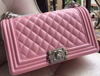 Boy Chanel Flap Shoulder Bag Pink Cannage Pattern A67086 Silver Boy Chanel Flap Shoulder Bag Pink Cannage Pattern A67086 Silver