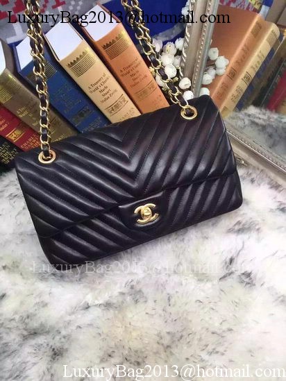 Chanel 2.55 Series Flap Bag Lambskin Chevron Leather A05475 Black Chanel 2.55 Series Flap Bag Lambskin Chevron Leather A05475 Black