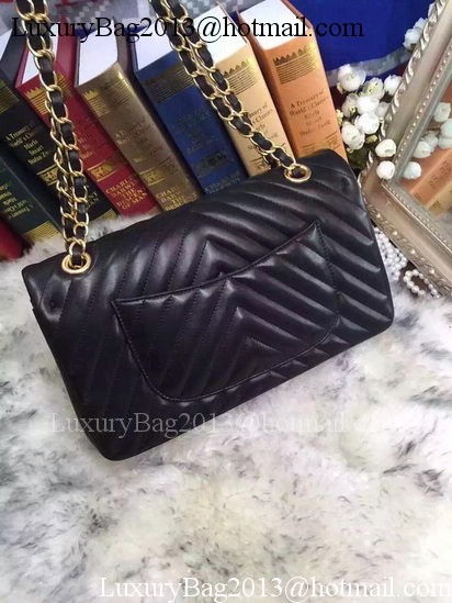 Chanel 2.55 Series Flap Bag Lambskin Chevron Leather A05475 Black Chanel 2.55 Series Flap Bag Lambskin Chevron Leather A05475 Black