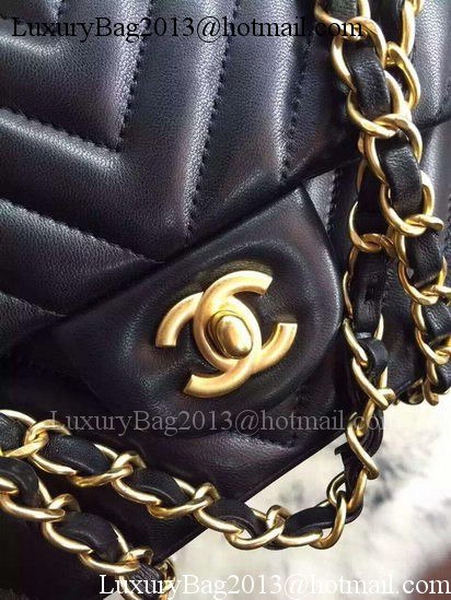 Chanel 2.55 Series Flap Bag Lambskin Chevron Leather A05475 Black Chanel 2.55 Series Flap Bag Lambskin Chevron Leather A05475 Black
