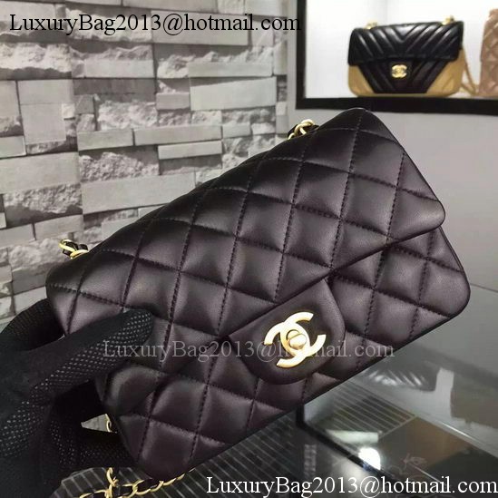 Chanel Classic mini Flap Bag Black Sheepskin Leather A67350 Gold Chanel Classic mini Flap Bag Black Sheepskin Leather A67350 Gold