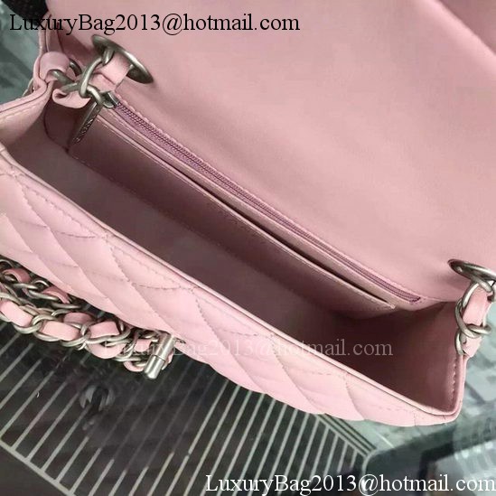 Chanel Classic mini Flap Bag Pink Sheepskin Leather A67350 Silver Chanel Classic mini Flap Bag Pink Sheepskin Leather A67350 Silver