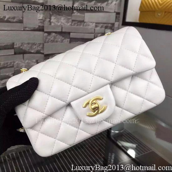 Chanel Classic mini Flap Bag White Sheepskin Leather A67350 Gold Chanel Classic mini Flap Bag White Sheepskin Leather A67350 Gold
