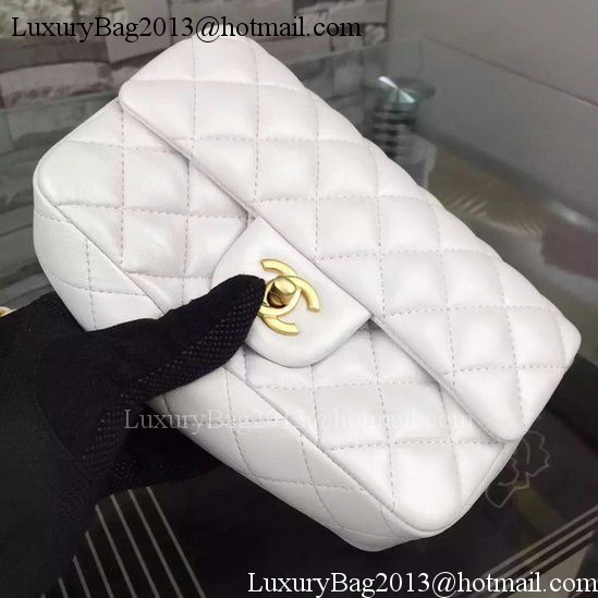 Chanel Classic mini Flap Bag White Sheepskin Leather A67350 Gold Chanel Classic mini Flap Bag White Sheepskin Leather A67350 Gold