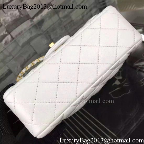 Chanel Classic mini Flap Bag White Sheepskin Leather A67350 Gold Chanel Classic mini Flap Bag White Sheepskin Leather A67350 Gold