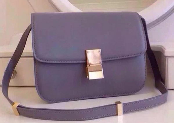 Celine Classic Box Flap Bag Calfskin Leather C2263 Purple