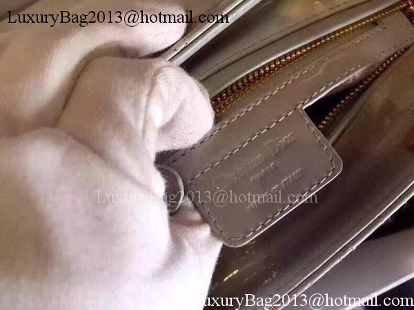 Dior Small Lady Dior Bag Patent Leather CD5502 Grey Dior Small Lady Dior Bag Patent Leather CD5502 Grey