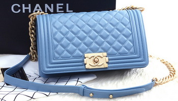 Boy Chanel Flap Shoulder Bag SkyBlue Sheepskin Leather A67086 Gold Boy Chanel Flap Shoulder Bag SkyBlue Sheepskin Leather A67086 Gold