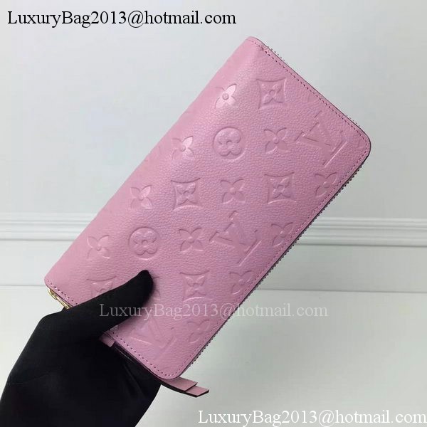 Louis Vuitton Monogram Empreinte Zippy Wallet M61035 Pink Louis Vuitton Monogram Empreinte Zippy Wallet M61035 Pink