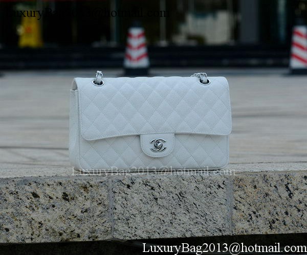 Chanel 2.55 Series Flap Bag White Cannage Pattern A1112 Silver Chanel 2.55 Series Flap Bag White Cannage Pattern A1112 Silver