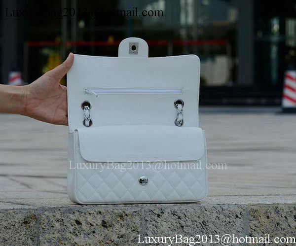Chanel 2.55 Series Flap Bag White Cannage Pattern A1112 Silver Chanel 2.55 Series Flap Bag White Cannage Pattern A1112 Silver