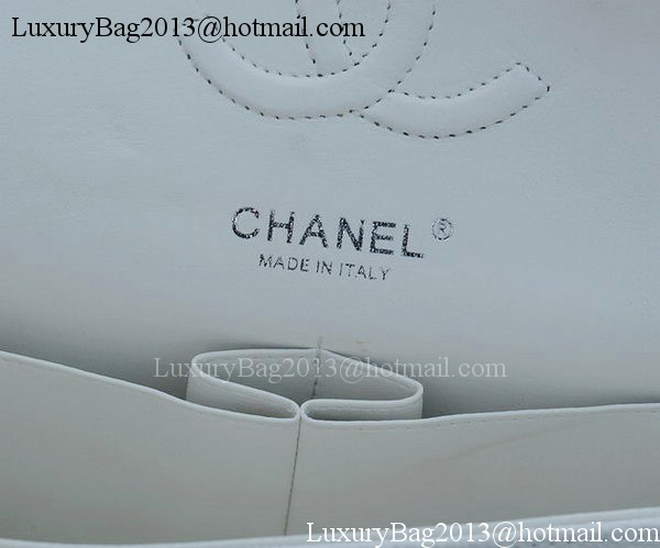 Chanel 2.55 Series Flap Bag White Cannage Pattern A1112 Silver Chanel 2.55 Series Flap Bag White Cannage Pattern A1112 Silver