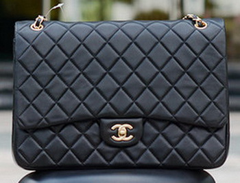 Chanel Maxi Quilted Classic Flap Bag Black Sheepskin A58601 Gold Chanel Maxi Quilted Classic Flap Bag Black Sheepskin A58601 Gold