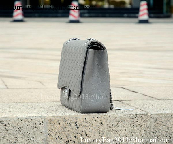 Chanel Maxi Quilted Classic Flap Bag Grey Cannage Pattern A58601 Silver Chanel Maxi Quilted Classic Flap Bag Grey Cannage Pattern A58601 Silver