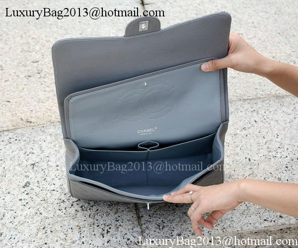 Chanel Maxi Quilted Classic Flap Bag Grey Cannage Pattern A58601 Silver Chanel Maxi Quilted Classic Flap Bag Grey Cannage Pattern A58601 Silver