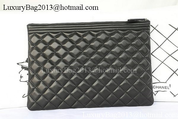 Boy Chanel Sheepskin Leather Clutch A80571 Black Boy Chanel Sheepskin Leather Clutch A80571 Black