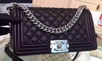 Chanel Boy Flap Shoulder Bags Deer Skin Leather A67086 Black Chanel Boy Flap Shoulder Bags Deer Skin Leather A67086 Black